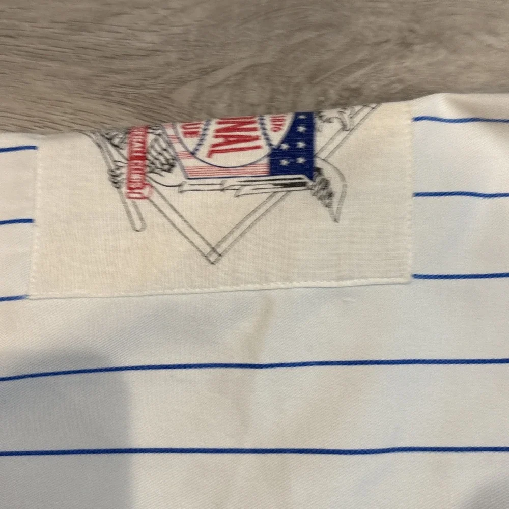 Vintage‎ Starter Chicago Cubs MLB Button Up Pinstripe Jersey Shirt Size Large